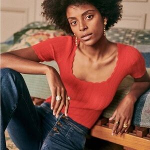 Sezane Red Anil Knit Jumper